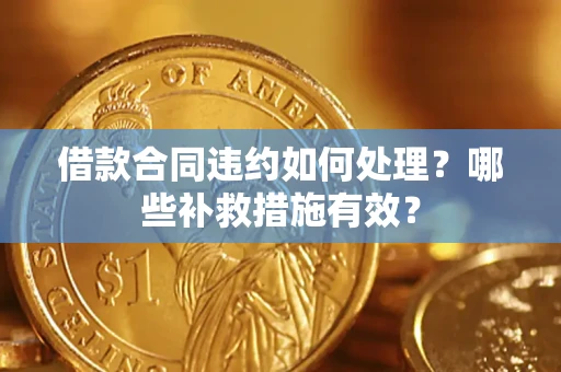 武汉借款合同违约如何处理？哪些补救措施有效？