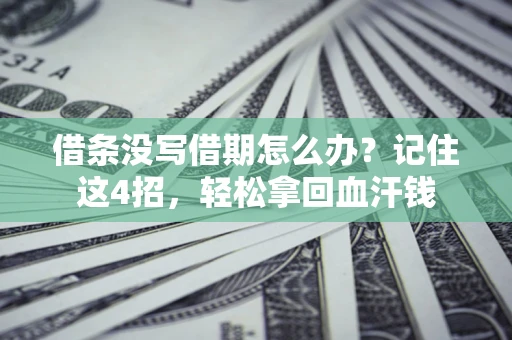 武汉借条没写借期怎么办？记住这4招，轻松拿回血汗钱
